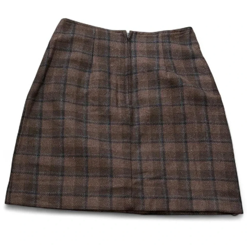 Vintage 90s Tracy Evans Brown Plaid Mini Skirt, Women's Size 3
